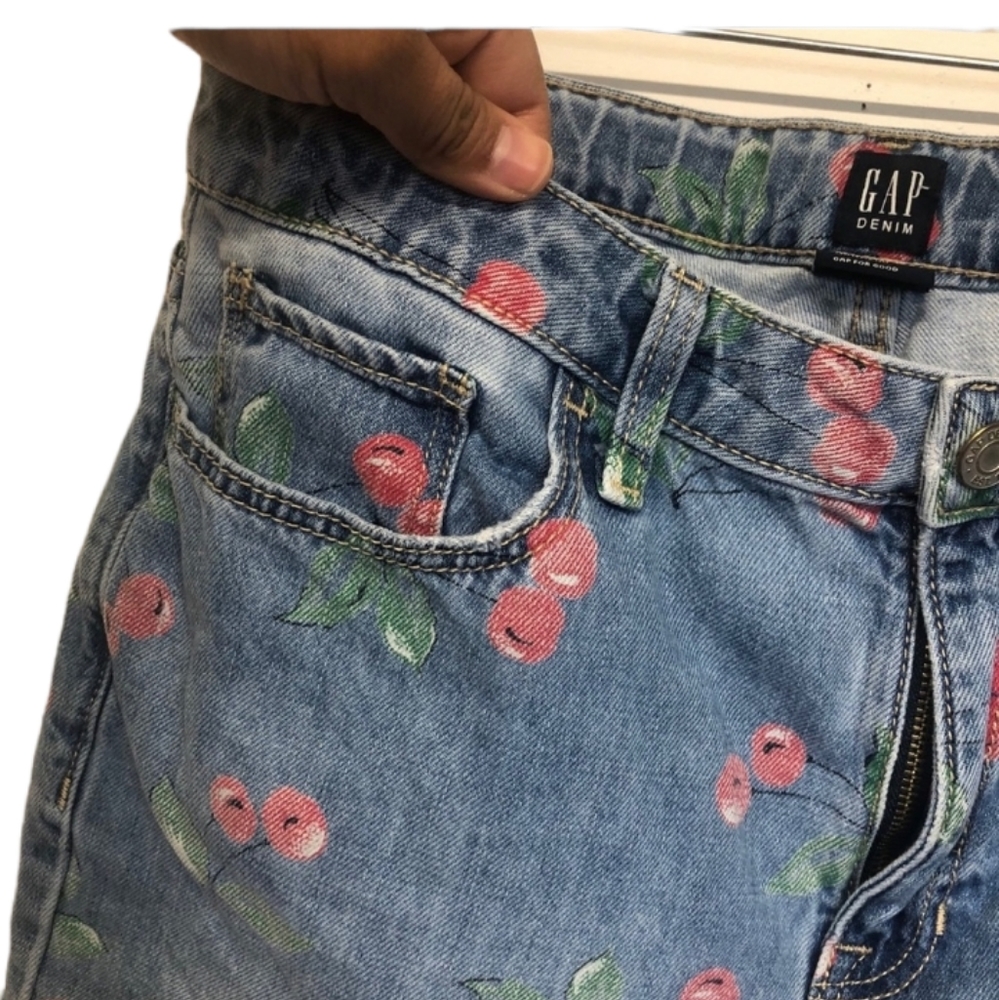 Gap Girlfriend Denim Cherry Pattern 18 Youth Girl